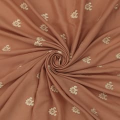 Thulian Pink Cotton Booti Threadwork Sequin Embroidery Fabric