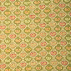 Moss Green Georgette Position Print Threadwork Sequin Embroidery Fabric