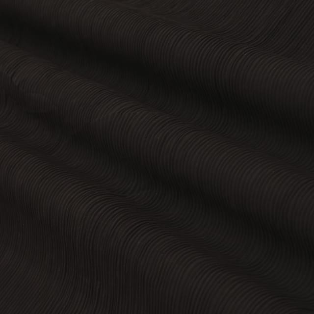 Charcoal Black Pleated Georgette Plain Fabric