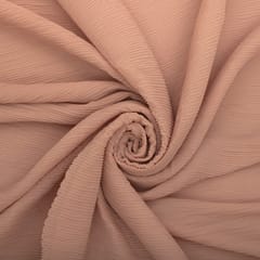 Blush Pink Pleated Georgette Plain Fabric