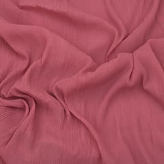 Honeysuckle Pink Pleated Georgette Plain Fabric