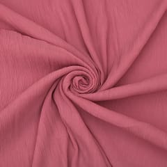 Honeysuckle Pink Pleated Georgette Plain Fabric
