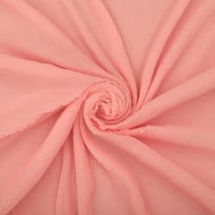 Baby Pink Pleated Georgette Plain Fabric