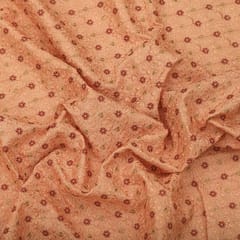 Blush Pink Embroidery Dupion Silk Fabric
