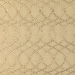 Off-White Metallic Embroidery Kora Cotton Fabric