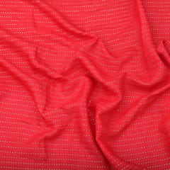 Fuschia Pink Sequins Embroidery Linen Fabric