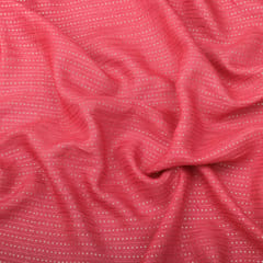 Rose Pink Sequins Embroidery Linen Fabric