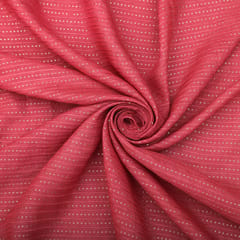 Rose Pink Sequins Embroidery Linen Fabric