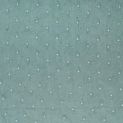Steel Blue Sequins Embroidery Linen Fabric