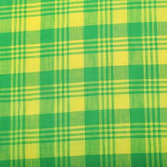 Sage Green and Yellow Pleated Print Cotton Linen Fabric