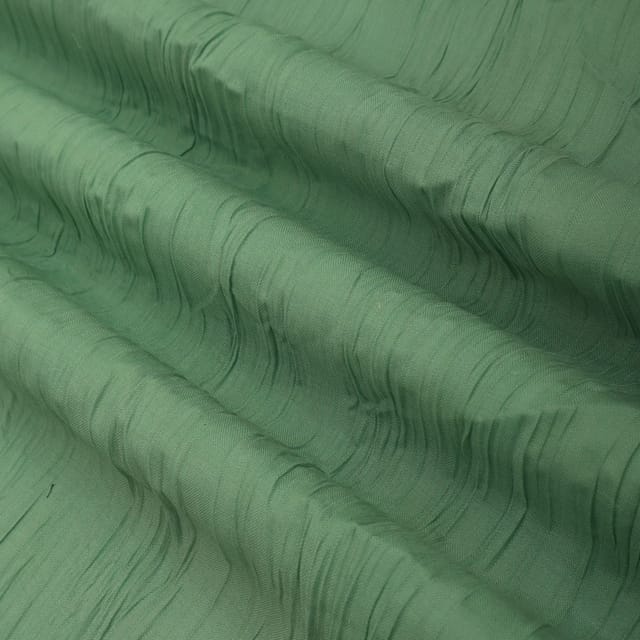 Green Crush Linen Plain Fabric
