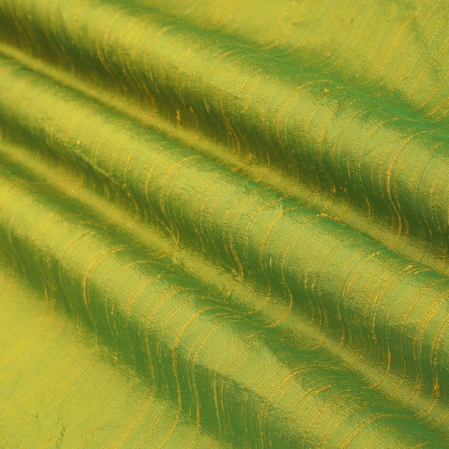 Yellow Green Raw Silk Fabric