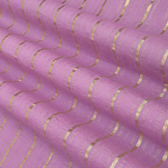 Lilac Kora Cotton Lurex Sparkling Stripes Fabric