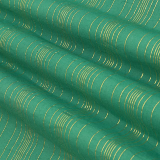Ombre Blue Kora Cotton Lurex Sparkling Stripes Fabric