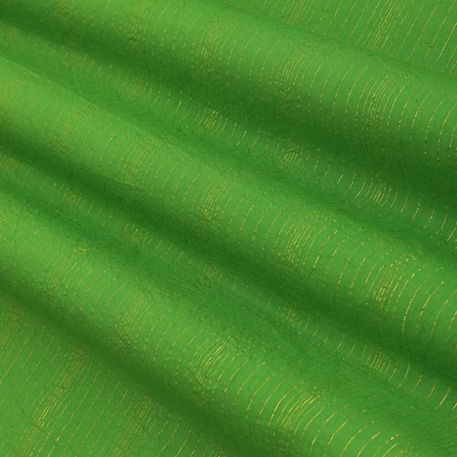 Green Kora Cotton Lurex Sparkling Stripes Fabric