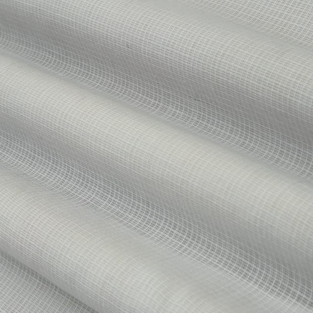 Pure White Kota Check Plain Fabric