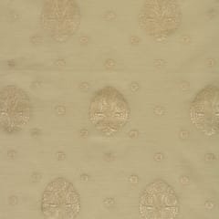Off White and Gold Chanderi Jacquard Fabric