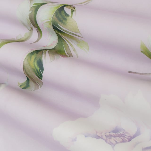 Lavendar Organza Floral Print Fabric
