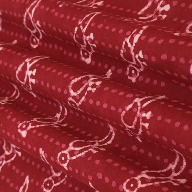 Sangaria Purple Cotton Dabu Print Fabric