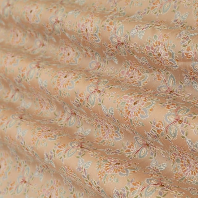 Rose Pink Dupion Position Print Embroidery Fabric