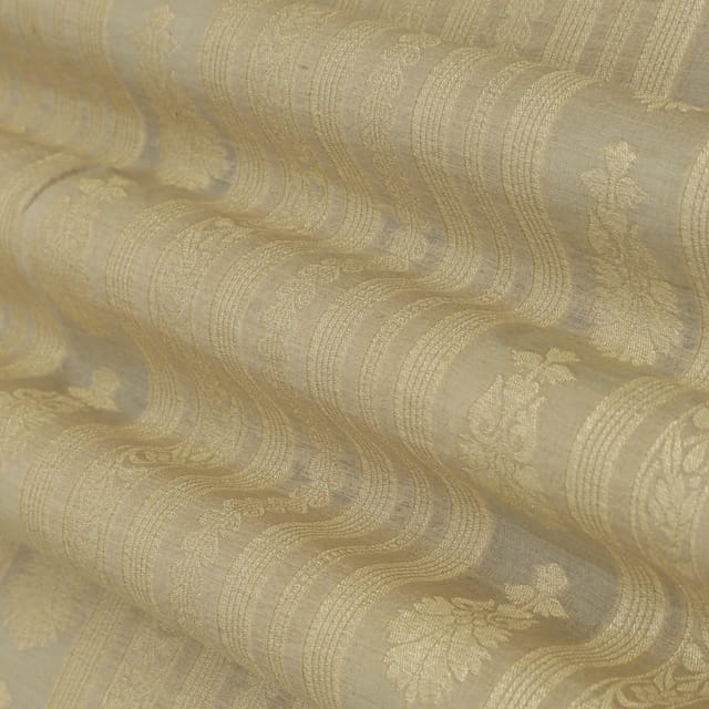 Band Brown Munga Dim Golden Zari Work Brocade Fabric
