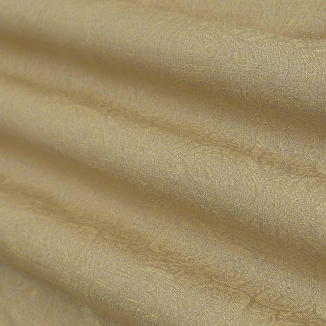 Honey Brown Munga Dim Golden Zari Work Brocade Fabric