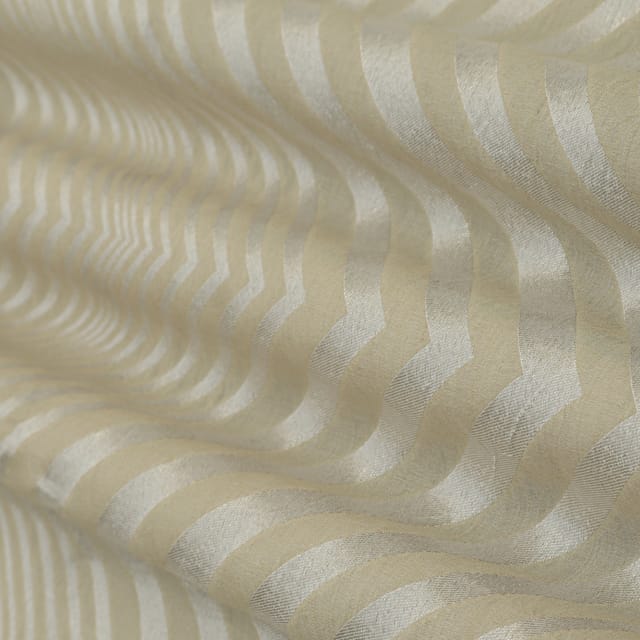 Limestone Brown Munga Dim Golden Zari Work Brocade Fabric
