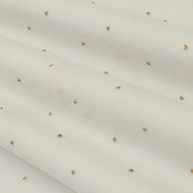 White Net Sequin Embroidery Fabric