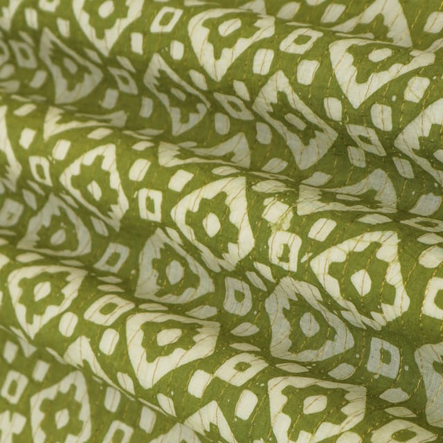 Fern Green Cotton Batik Print Fabric