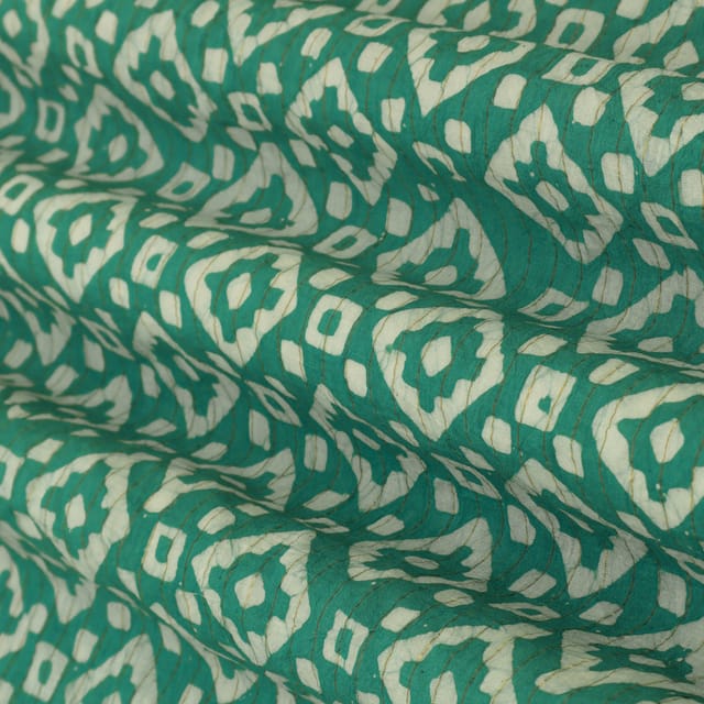 Aqua Blue Cotton Batik Print Fabric