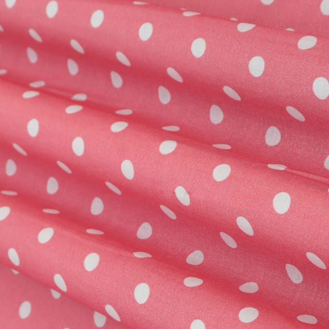 Baby Pink Motif Print Mulmul Silk Fabric
