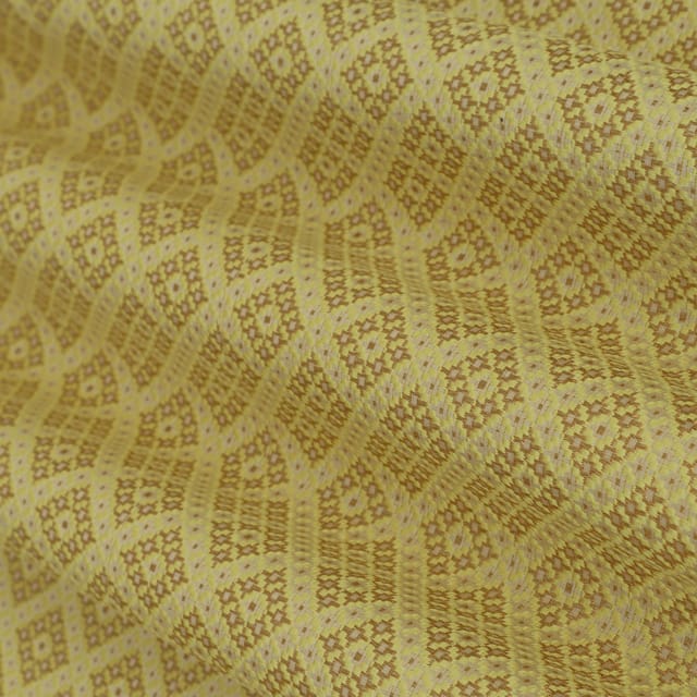 Dijon Yellow Brocade Golden Zari work Fabric