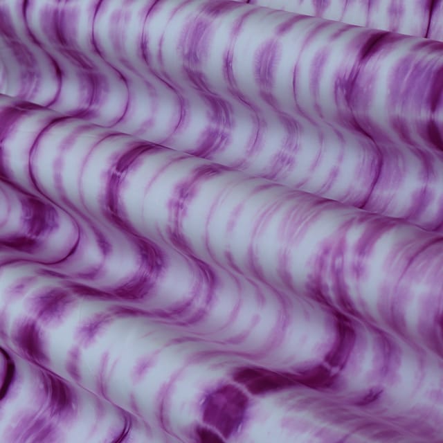 Russian Purple Modal Satin Tie & Dye Print Fabric
