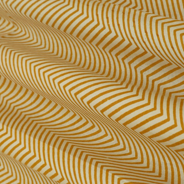 Tawny Brown Cotton Stripe Print Fabric