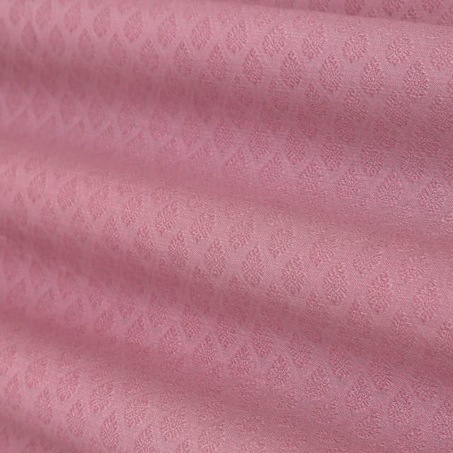 Rose Pink Self Print Weave Brocade Fabric