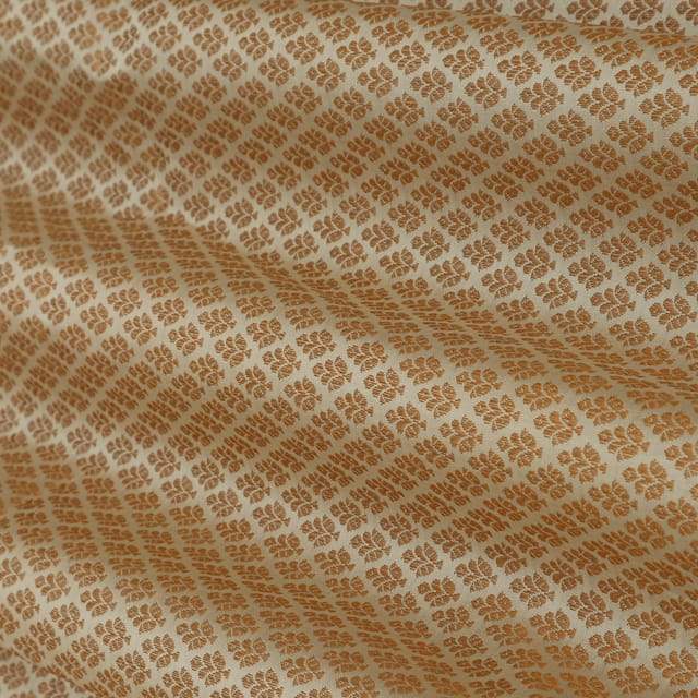 Cream and Copper Weave Brocade Fabric
