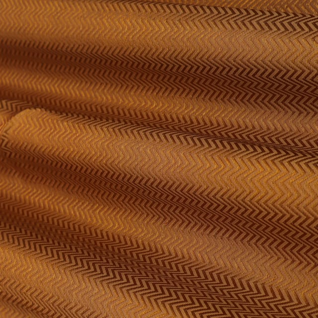 Golden Yellow and Copper Weave Brocade Fabric