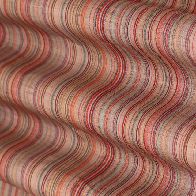 Latte Brown Foil Print Cotton Silk Fabric