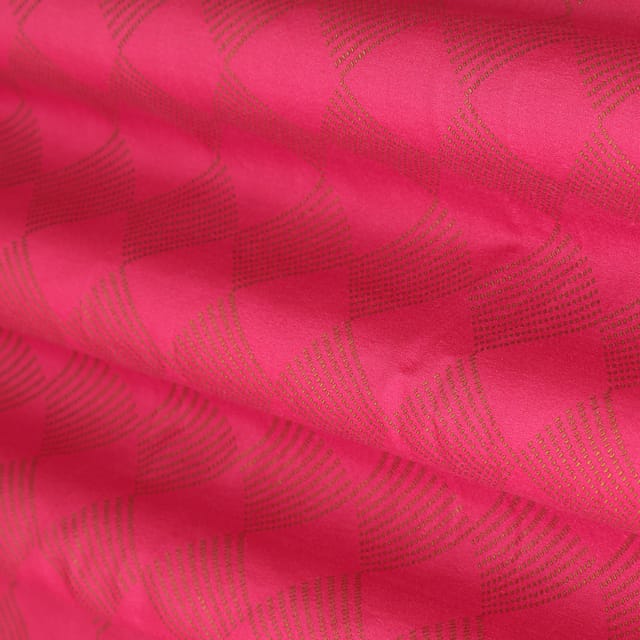 Bubblegum Pink Print Linen Satin Fabric