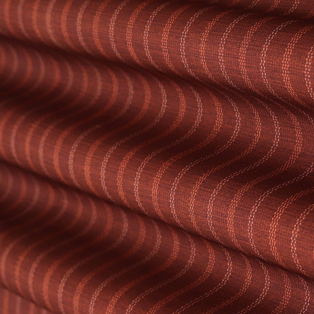 Chocolate Brown Motif Print Satin Dobby Fabric