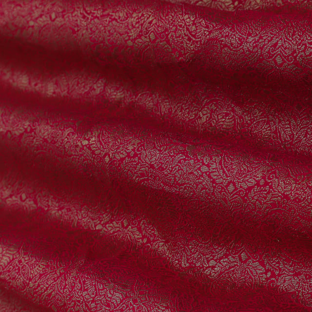 Hot Pink and Silver Weave Khimkhab Fabric