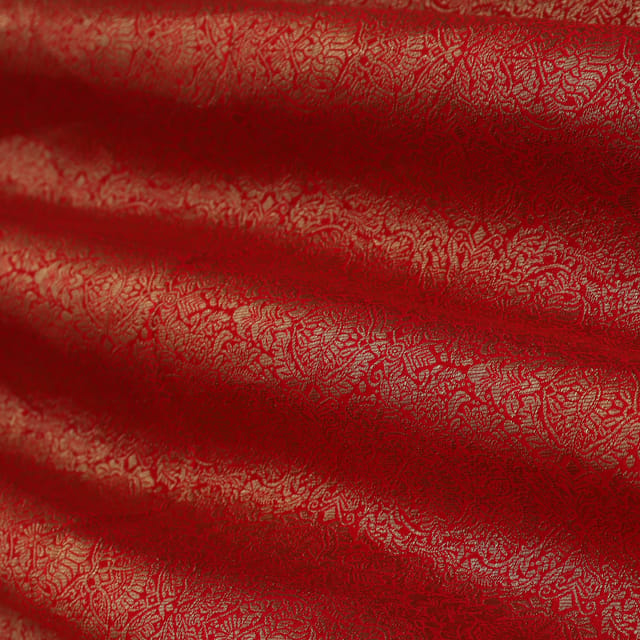 Ruby Red and Silver Weave Khimkhab Fabric