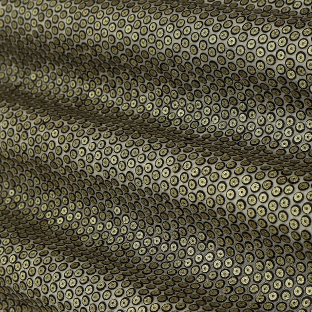 Steel Grey Sequins Embroidery Net