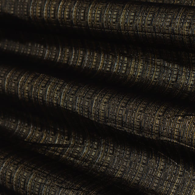Coal Black Cotton Lama Tissue Fabric