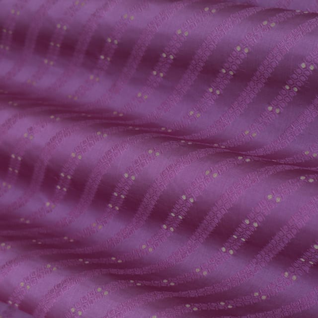 Mauve Purple and Silver Weave Tanchoi Brocade Fabric