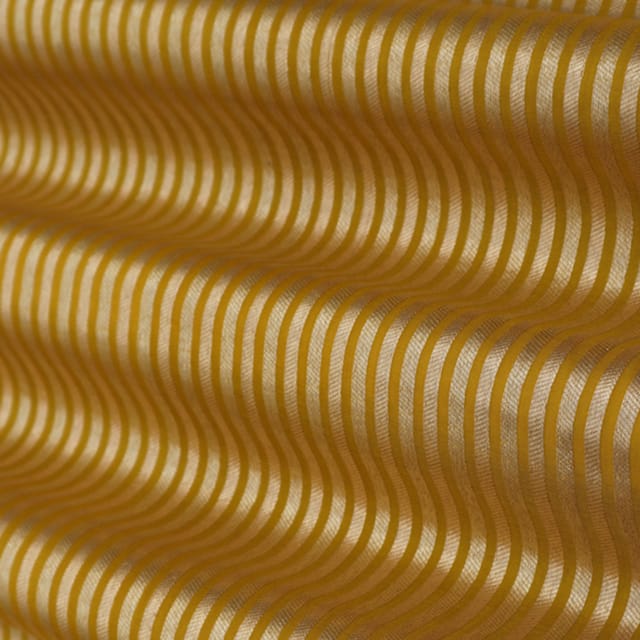 Mustard Yellow and Gold Weave Brocade Fabric