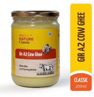 Classic Cow Ghee (A-2) 200 ml (Glass Jar)