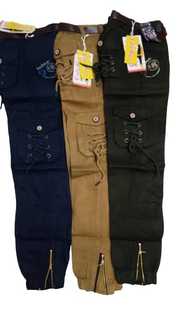 Rs 299/Piece - Cute Guy Cotton Slim Fit Cargo Jeans for Boys Set Of 15, Plan joger