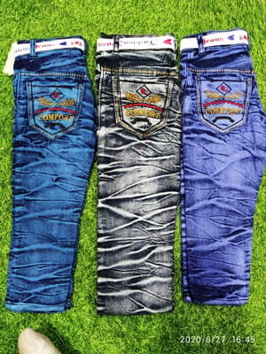 Rs 158/Piece - Cute Guy Dobby Slim Fit Basic Jeans for Boys Set Of 18