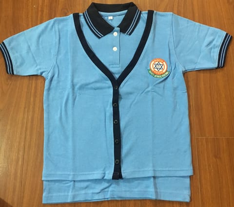 Sishya Sky Blue - T Shirt with Attached Overcoat